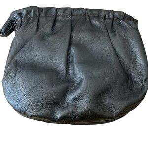 Vintage COMTESSE Black Leather Kiss-Lock Frame Bag